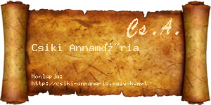 Csiki Annamária névjegykártya